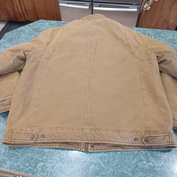Levi’s Jacket XL Brown Quilted Canvas Work Utility Field Coat Snap Front Chore - Picture 13 of 16